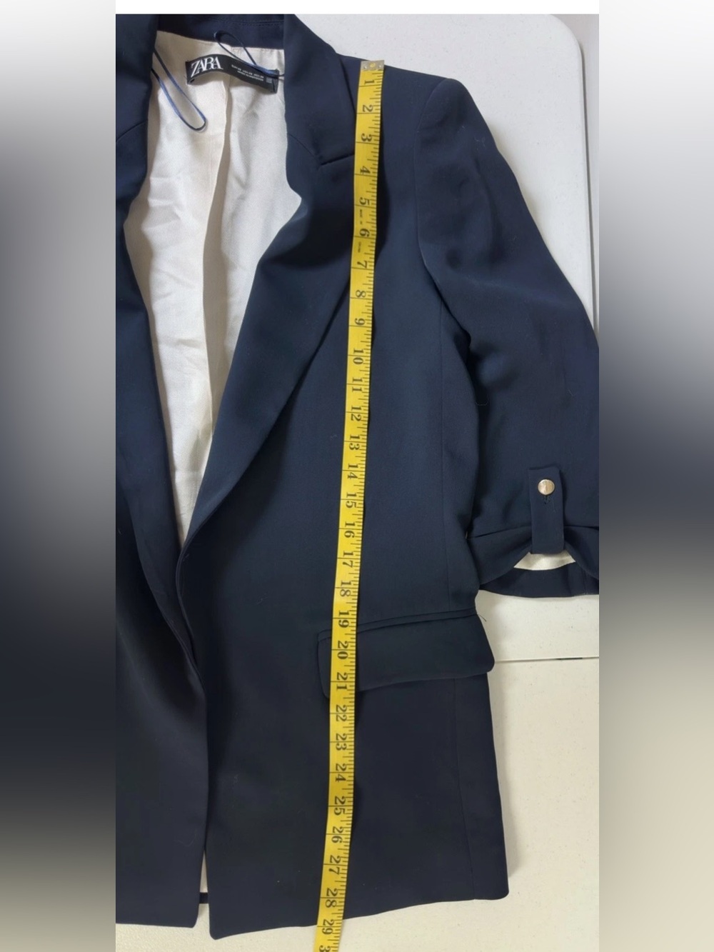 Zara Women’s Blazer Roll Up 3/4 Sleeves & Gold-tone Buttons Size XS - Picture 5 of 7